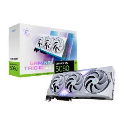 Відеокарта PCIE16 RTX5080 16GB GDDR7 5080 16G GAM TRIO OC WHITE MSI