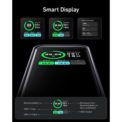 зовн. акум. ANKER Prime - 20000 mAh 200W PD (Чорний) зовн. акум. ANKER Prime - 20000 mAh 200W PD (Чорний)