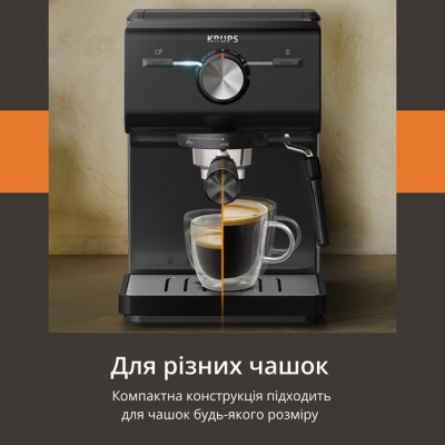 Каво машина KRUPS XP381810 OPIO BLK РІЖКОВА КАВОВАРКА Каво машина KRUPS XP381810 OPIO BLK РІЖКОВА КАВОВАРКА
