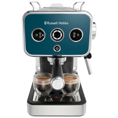 Кавоварка еспрессо RUSSELL HOBBS 26451-56 Distinctions Ocean, 1,1л, мелена + чалди, синьо-сріблястий