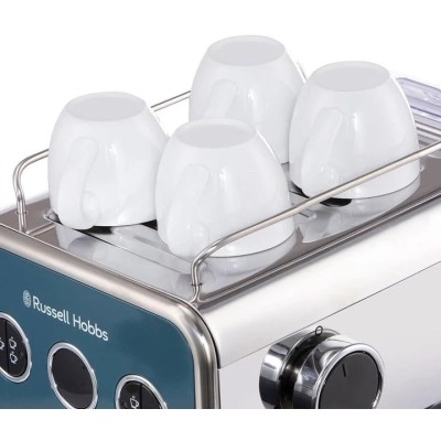Кавоварка еспрессо RUSSELL HOBBS 26451-56 Distinctions Ocean, 1,1л, мелена + чалди, синьо-сріблястий