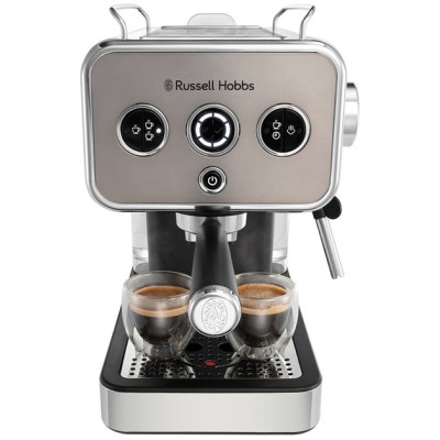 Кавоварка еспрессо RUSSELL HOBBS 26452-56 Distinctions Titanium, 1,1л, мелена + чалди, сріблястий Кавоварка еспрессо RUSSELL HOBBS 26452-56 Distinctions Titanium, 1,1л, мелена + чалди, сріблястий