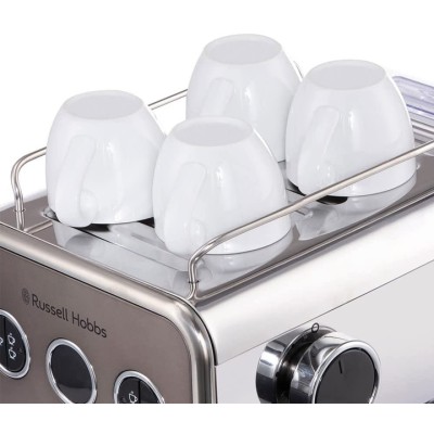 Кавоварка еспрессо RUSSELL HOBBS 26452-56 Distinctions Titanium, 1,1л, мелена + чалди, сріблястий Кавоварка еспрессо RUSSELL HOBBS 26452-56 Distinctions Titanium, 1,1л, мелена + чалди, сріблястий