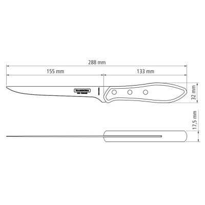 Ніж TRAMONTINA Barbecue POLYWOOD д/філе 152мм (чер.дер) інд.уп (21188/176) Ніж TRAMONTINA Barbecue POLYWOOD д/філе 152мм (чер.дер) інд.уп (21188/176)