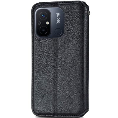 Кожаный чехол книжка GETMAN Cubic (PU) для Xiaomi Redmi 12C Черный Кожаный чехол книжка GETMAN Cubic (PU) для Xiaomi Redmi 12C Черный