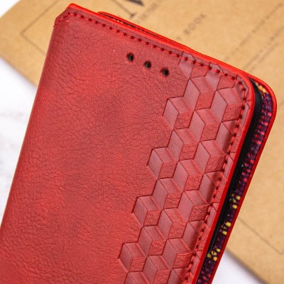 Шкіряний чохол-книжка GETMAN Cubic (PU) для Xiaomi Redmi Note 14 Pro 4G Червоний Шкіряний чохол-книжка GETMAN Cubic (PU) для Xiaomi Redmi Note 14 Pro 4G Червоний