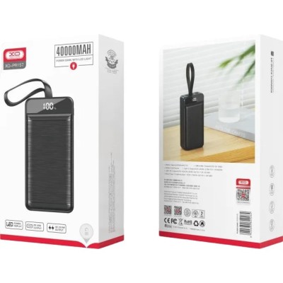 зовн. акум. XO PR157 - 40000 mAh 3-Input PD20W + QC22.5W with light (Чорний) зовн. акум. XO PR157 - 40000 mAh 3-Input PD20W + QC22.5W with light (Чорний)