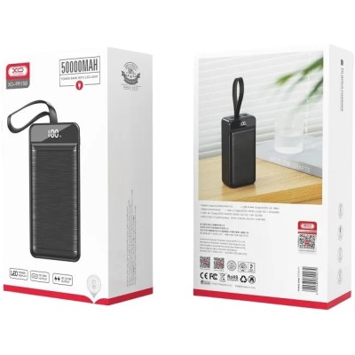 зовн. акум. XO PR158 - 50000 mAh 3-Input PD20W + QC22.5W with light (Чорний) зовн. акум. XO PR158 - 50000 mAh 3-Input PD20W + QC22.5W with light (Чорний)