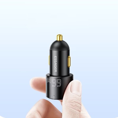 Автомобільний Зарядний пристрій Essager City Dual Typc-C + USB-A Car Charger 66W (ECC2C1A-FF01) Black Автомобільний Зарядний пристрій Essager City Dual Typc-C + USB-A Car Charger 66W (ECC2C1A-FF01) Black