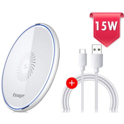Безпровідний Зарядний пристрій ESSAGER Mirrow Desktop 15W Qi Magnetic Wireless Phone Charger (With 1m Cable Type-C For Charging) Безпровідний Зарядний пристрій ESSAGER Mirrow Desktop 15W Qi Magnetic Wireless Phone Charger (With 1m Cable Type-C For Charging)
