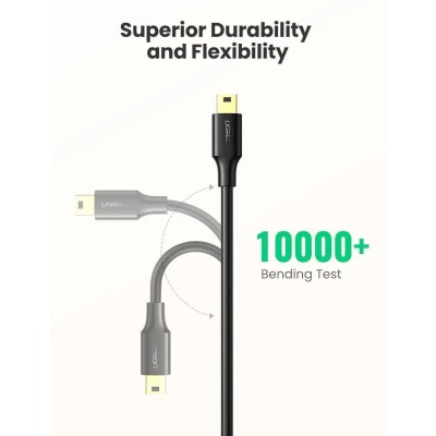 Кабель UGREEN US132 USB-А 2.0 Male To Mini USB 5pin Male Cable 2m (30472) Black Кабель UGREEN US132 USB-А 2.0 Male To Mini USB 5pin Male Cable 2m (30472) Black