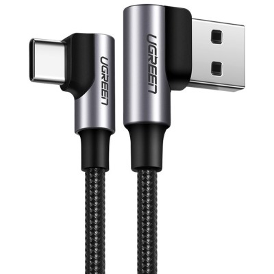 Кабель UGREEN US176 Angled USB 2.0 To Angled USB Type-C Cable Nickel Plating Aluminum Shell 3A 2m Black (20857) Кабель UGREEN US176 Angled USB 2.0 To Angled USB Type-C Cable Nickel Plating Aluminum Shell 3A 2m Black (20857)