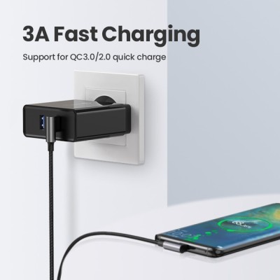 Кабель UGREEN US176 Angled USB 2.0 To Angled USB Type-C Cable Nickel Plating Aluminum Shell 3A 2m Black (20857) Кабель UGREEN US176 Angled USB 2.0 To Angled USB Type-C Cable Nickel Plating Aluminum Shell 3A 2m Black (20857)