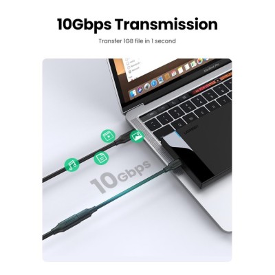 Кабель UGREEN US353 USB-C 3.1 Extension Cable 10Gbps Gen2 5A 1m (10387) Black Кабель UGREEN US353 USB-C 3.1 Extension Cable 10Gbps Gen2 5A 1m (10387) Black