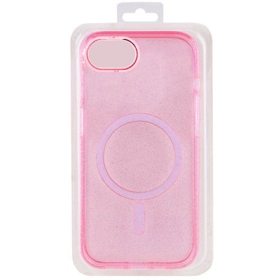 Чохол TPU Galaxy Sparkle (MagFit) для Apple iPhone 16e (6.1") Pink+Glitter Чохол TPU Galaxy Sparkle (MagFit) для Apple iPhone 16e (6.1") Pink+Glitter