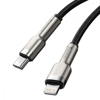Кабель Baseus Cafule Metal Data USB кабель Type-C to iP PD 20W 2m (CATLJK-B01) Black Кабель Baseus Cafule Metal Data USB кабель Type-C to iP PD 20W 2m (CATLJK-B01) Black