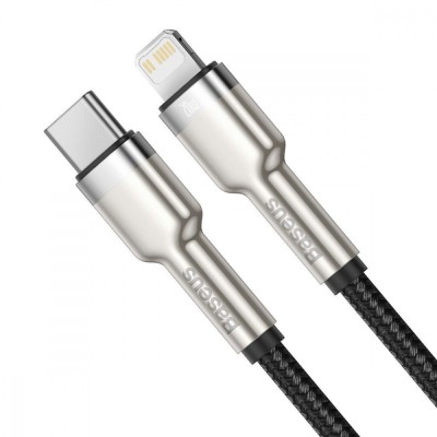 Кабель Baseus Cafule Metal Data USB кабель Type-C to iP PD 20W 2m (CATLJK-B01) Black Кабель Baseus Cafule Metal Data USB кабель Type-C to iP PD 20W 2m (CATLJK-B01) Black