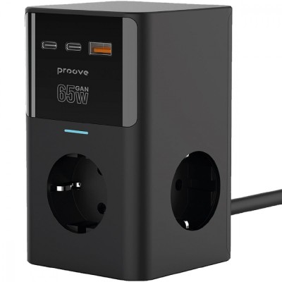 Мережевий фільтр Proove Power Cube 65W (3xAC + 2xType-C + 1xUSB) 1.5m (PSPC36801201) black