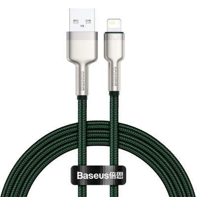 Кабель Baseus Cafule Series Metal Data USB кабель USB To IP 2.4A 1 М (CALJK-A06) Green Кабель Baseus Cafule Series Metal Data USB кабель USB To IP 2.4A 1 М (CALJK-A06) Green