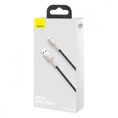 Кабель Baseus Cafule Series Metal Data USB кабель USB To IP 2.4A 1 М (CALJK-A06) Green Кабель Baseus Cafule Series Metal Data USB кабель USB To IP 2.4A 1 М (CALJK-A06) Green