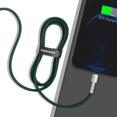 Кабель Baseus Cafule Series Metal Data USB кабель USB To IP 2.4A 1 М (CALJK-A06) Green Кабель Baseus Cafule Series Metal Data USB кабель USB To IP 2.4A 1 М (CALJK-A06) Green