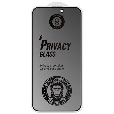 Захисне 2.5D скло Blueo Full Cover Anti-Peep Matte для Apple iPhone 15 Pro Max (6.7") Чорний