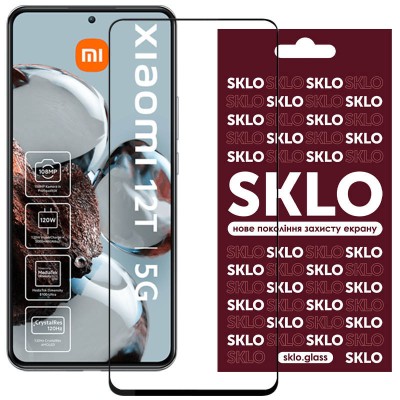 Захисне скло SKLO 3D для Xiaomi 12T / 12T Pro Чорний Захисне скло SKLO 3D для Xiaomi 12T / 12T Pro Чорний
