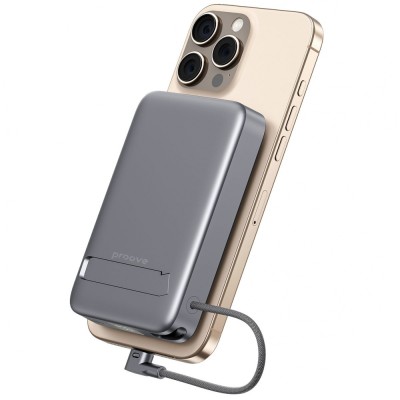 Зовнішній MagSafe Акумулятор Proove 10000mAh 35W OverPower Qi2 (PBOP35012105) Grey