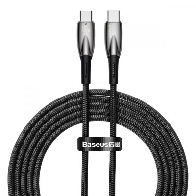 Кабель Baseus Glimmer Series Fast Charging Type-C To Type-C 100W (2m) CADH000801 Black