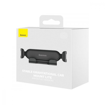 Автомобільний тримач Baseus Stable Gravitational Car Mount Lite (Air Outlet Version) SUWX010001 Black Автомобільний тримач Baseus Stable Gravitational Car Mount Lite (Air Outlet Version) SUWX010001 Black