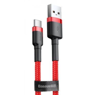 Кабель Baseus Cafule Type-C 3A (0.5m) (CATKLF-A09) Red