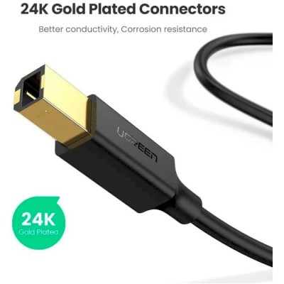 Кабель UGREEN US135 USB 2.0 AM To BM Print Cable 5m (10352) Black Кабель UGREEN US135 USB 2.0 AM To BM Print Cable 5m (10352) Black