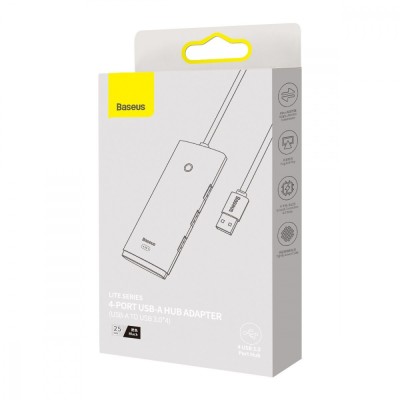 USB-Хаб Baseus Lite Series 4-in-1 (USB-A to USB 3.0*4) (0.25m) (WKQX030002) white
