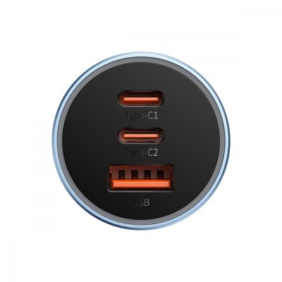 АЗП Baseus Golden Contactor Pro Triple Fast Charger Car Charger 65W U+C+C (CGJP010013) Dark Gray