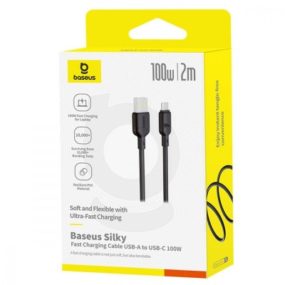 Кабель Baseus Silky Series Type-C 100W (2m) white Кабель Baseus Silky Series Type-C 100W (2m) white