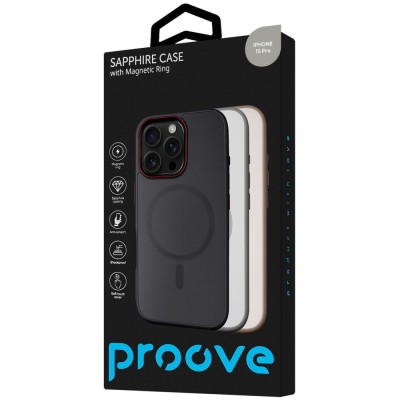 Чохол Proove Sapphire Case with Magnetic Ring iPhone 15 Pro black titanium