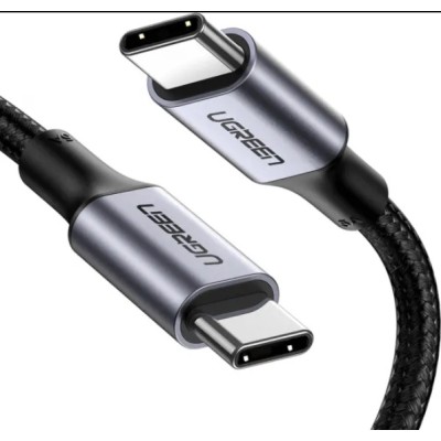 кабель UGREEN US316 Type-C - Type-C 100W 5A Cable Alum. 1,5м (сірий) кабель UGREEN US316 Type-C - Type-C 100W 5A Cable Alum. 1,5м (сірий)