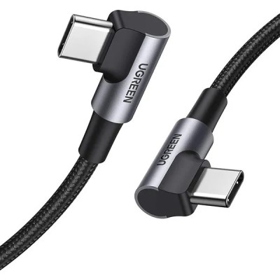 Кабель UGREEN US323 Angled USB Type-C To Angled USB Type-C 60W Cable Aluminum Case With Braided 3A 1m Black (70529) Кабель UGREEN US323 Angled USB Type-C To Angled USB Type-C 60W Cable Aluminum Case With Braided 3A 1m Black (70529)