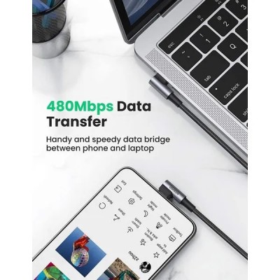 Кабель UGREEN US323 Angled USB Type-C To Angled USB Type-C 60W Cable Aluminum Case With Braided 3A 1m Black (70529) Кабель UGREEN US323 Angled USB Type-C To Angled USB Type-C 60W Cable Aluminum Case With Braided 3A 1m Black (70529)
