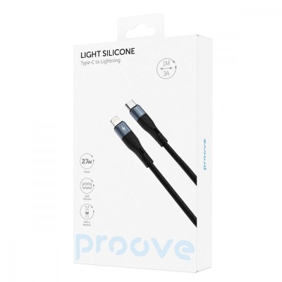 Кабель Proove Light Silicone Type-C to Lightning 27W (1m) (CCLC27002101) black Кабель Proove Light Silicone Type-C to Lightning 27W (1m) (CCLC27002101) black