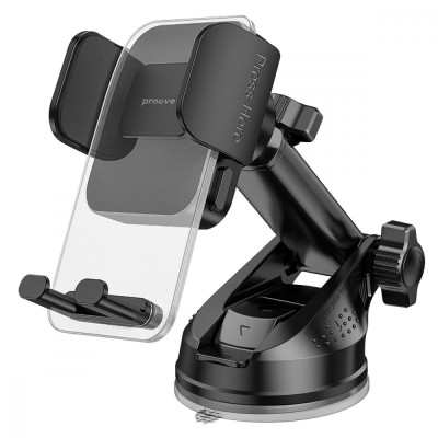 Автомобільний тримач Proove Crystal Clamp Plus Suction Type Car Mount (CHCSP0000001) Black Автомобільний тримач Proove Crystal Clamp Plus Suction Type Car Mount (CHCSP0000001) Black