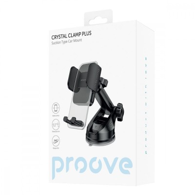 Автомобільний тримач Proove Crystal Clamp Plus Suction Type Car Mount (CHCSP0000001) Black Автомобільний тримач Proove Crystal Clamp Plus Suction Type Car Mount (CHCSP0000001) Black