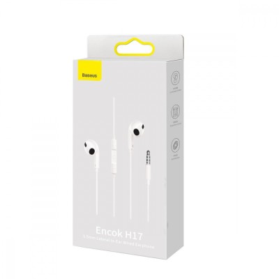 Навушники Baseus Encok 3.5mm Lateral In-ear Wired Earphone H17 White NGCR020002