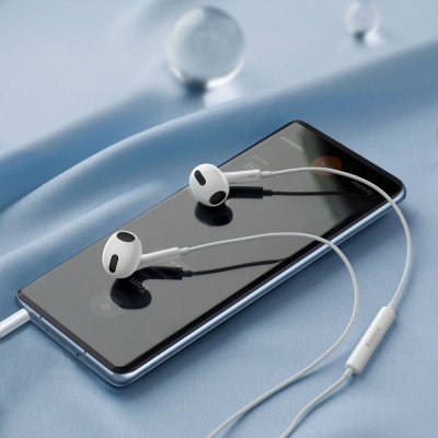 Навушники Baseus Encok 3.5mm Lateral In-ear Wired Earphone H17 White NGCR020002