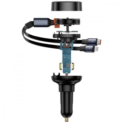 АЗП Baseus Enjoyment Pro Car Charger C+Retractable C & iP Cable 60W (C00057802111-00) black