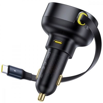 АЗП Baseus Enjoyment Pro Car Charger C+Retractable Type-C Cable 60W (C00057802111-01) black