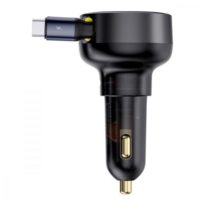 АЗП Baseus Enjoyment Pro Car Charger C+Retractable Type-C Cable 60W (C00057802111-01) black