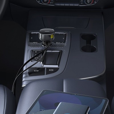 АЗП Baseus Enjoyment Pro Car Charger C+Retractable Type-C Cable 60W (C00057802111-01) black