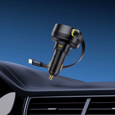 АЗП Baseus Enjoyment Pro Car Charger C+Retractable Type-C Cable 60W (C00057802111-01) black