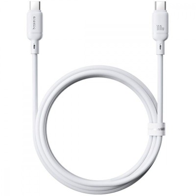 Кабель Baseus Silky Series Fast Charging Type-C to Type-C 100W (1m) (P10377704213-00) white